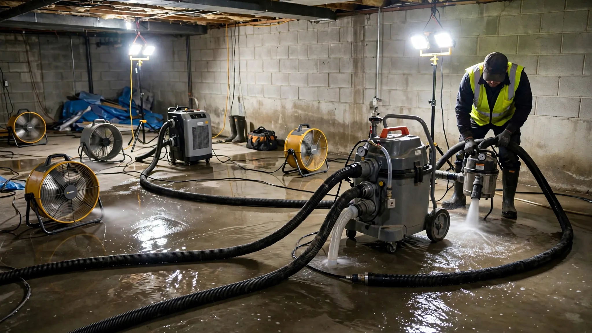 Burst pipe water extraction in La Crosse